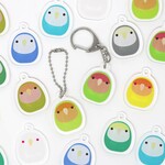 コザクラインコ１：記名ができるアクリルキーホルダー