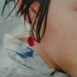 【送料無料】天然石 赤珊瑚 ピアス　イヤリング