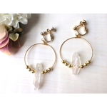 半貴石crystalstickearring