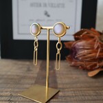 フランス ヴィンテージ ボタン と チェーン の ピアス イヤリング 