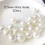 【再販】14mm 貫通タイプ コットン風パール アイボリー ハンドメイド 素材 パーツ ものづくり 手作り 巣ごもりアイテム 定番 大粒