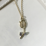 キラキラ　チューリップ　ネックレス