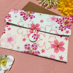 大サイズ・御朱印帳ケース・2Ｐ・2冊収納可能〈桜の詩×水色〉