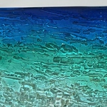 Shinrian様専用　壁掛けアートパネル　エメラルドブルーのビーチ とペアのカメ45cm×60cm
