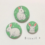 再販一点物）うさぎ♡くるみボタンマグネット