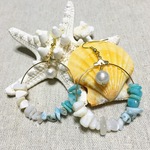 天然石グラデーションピアス ブルー