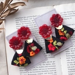 new『marble red 刺繍flower』