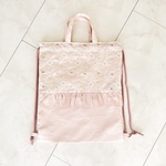 選べる　ナップサック　刺繍　フリル　レッスンバッグ　絵本バッグ　体操服袋　通園バッグ　通学バッグ　　フリルバッグ