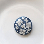 紫陽花の1色刺繍ブローチ【送料無料】