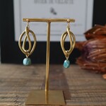 ヴィンテージ チェーン の 立体 ピアス イヤリング【ブルー】