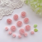 ピンク　ハンドメイド パーツ    材料  薔薇   6 