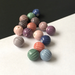 【18個】アクリルカボチャビーズ＊12mm＊レトロカラーミックス