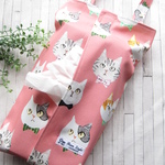 ＜受注生産／人気再販＞箱ティッシュカバー（おめかしネコ柄【大】・ピンク）