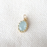 アクアマリン クラウンベゼル ネックレスチャーム(8×6mm)