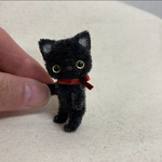 二足歩行　モコモコ黒猫ちゃん　モールアート　モールベア 