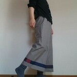 くすみグレーコットンワイドパンツ春先新作