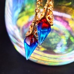 大人　可愛い　グラデーション　レジン　アシンメトリー　レッド×ブルー　150