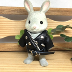 革細工　シルバニア用革ジャン　miniature jacket.