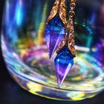 大人　可愛い　グラデーション　レジン　アシンメトリー　ブルー×パープル　153