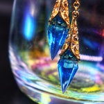 大人　可愛い　グラデーション　レジン　アシンメトリー　ライトブルー×ブルー157