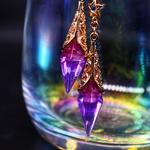 大人　可愛い　グラデーション　レジン　アシンメトリー　ピンク×パープル164