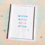 木製 額縁 A4サイズ Aurora Pink & Blue ペイント / ウッドフレーム Wall Art インテリア 壁掛け