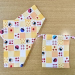 【小学生】40cm×60cmランチョンマット&巾着セット（黒猫×黄色）