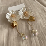 満開❁﻿.  2way フラワー ガラスドーム イヤリング |ブライダル 結婚式 お花見 プレゼント🎁 大ぶり アクセサリー 成人式