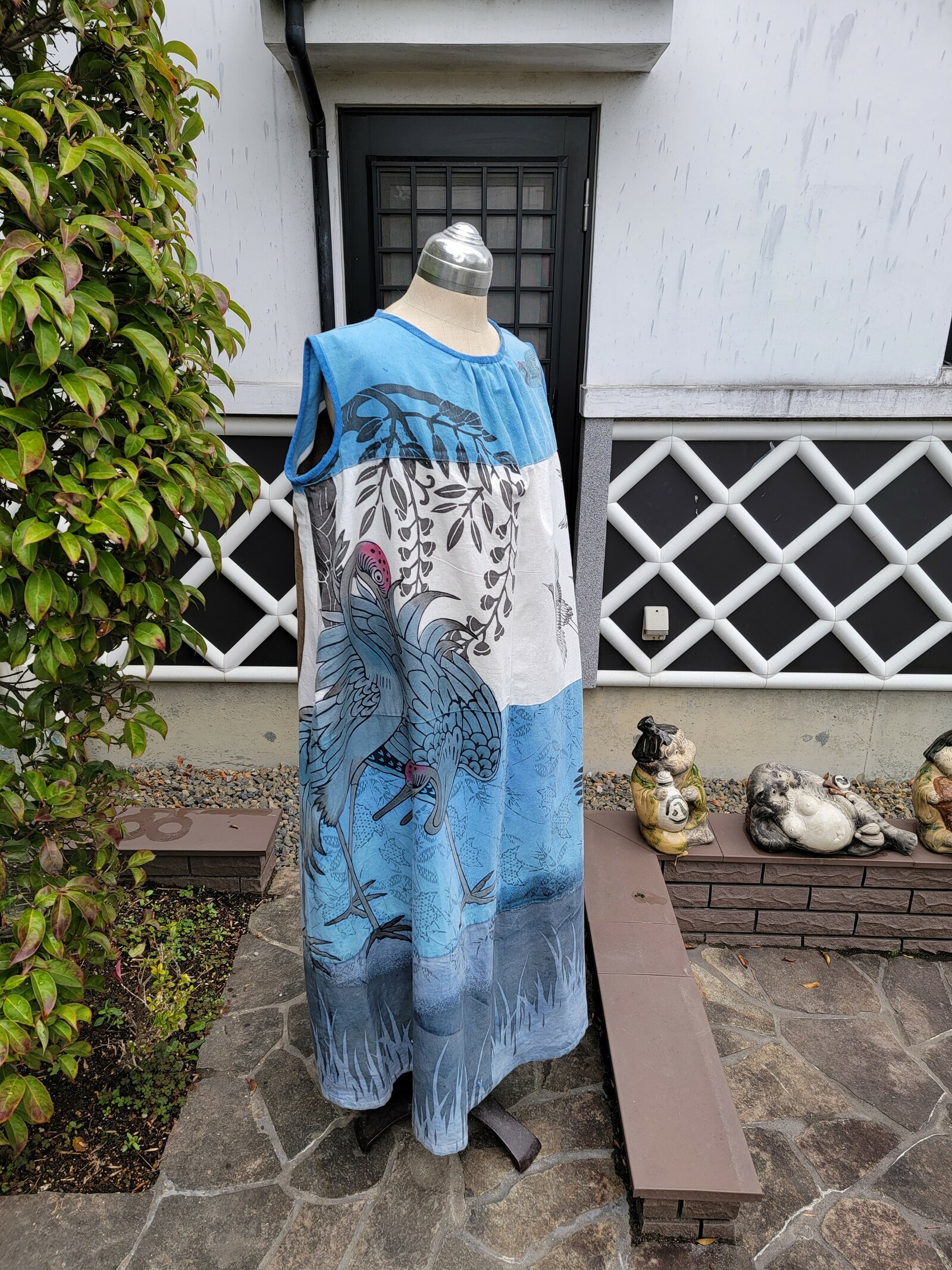 正規販売店 アンティーク浴衣生地のジャンパースカートと刺し子 ...