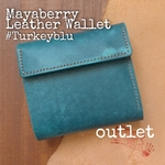 ☆outlet☆【送料無料】イタリアンレザー Mayaberry　マヤベリー　レザーウォレット　ターキーブルー　