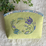 刺繍ポーチ　ペアグリーン　リース