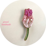 Tulip チューリップ　ビーズ刺繍ブローチ