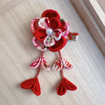 ちりめん つまみ細工 髪飾り　ベビークリップ　お花 ヘアアクセサリー 髪飾り 七五三 お宮参り お食い初め 初節句 浴衣 夏祭り ひな祭り 女の子 キッズ ベビー