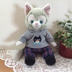 ジェラトーニ　羊毛クマちゃん刺繍付きグレーパーカーセット　紺白パンツ　コスチューム