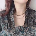 smoky green×crystal bijou necklace 【受注制作】ネックレス　ビーズネックレス　ゴールドネックレス　水晶　天然石　チョーカー　アンティーク　ヴィンテージ  春　グリーン