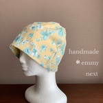 送料無料＊handmadeダブルガーゼ帽子〈pétale〉おしゃれな医療用帽子　かわいいケアキャップ　ケア帽子