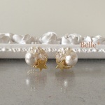 【再販４】 パールと星のピアス*mini