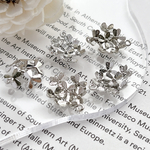 2pcs [シルバー] 小花フラワー チャーム コネクター  (両カン付き) m614