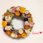 春のお花畑リース（オレンジ）♡
