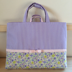 cbj00677様オーダー品※花柄×ラベンダーストライプ♡レッスンバック
