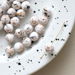 ［10個］ターコイズ&シェル ビーズ / アイボリー (再販)