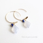 14kgf blue chalcedony × lapis pierce