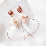 colorful Flower×ハートフープ ピアス/イヤリング