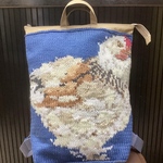 azarashi3822様専用★手編みスクエアリュック[レディース 編み物 リュックサック オーダーメイド 動物 鳥 うちの子 ペット]