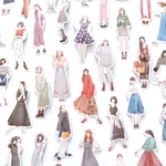海外フレークシール  ＊girls stiker E＊ 30枚入(ランダム)[F049]  