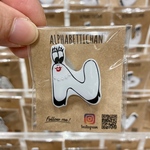 【N】アルファベット   ブローチ  イニシャル