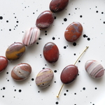 ［4個］天然石 ビーズ / オーバル / ピカソジャスパー (再販)