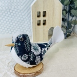 ☆お取置き作品☆⚮̈ミナペルホネン生地使用⚮̈お座り小鳥のオブジェNo.25置物