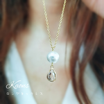 ロングネックレス/パールネックレス/クリスタルネックレス/ステンレスチェーンネックレス/華奢ネックレス/シンプルネックレス/オフィスネックレス/ゴールドネックレス/大人可愛いネックレス