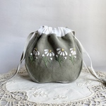  [ご注文商品] 花かご巾着ポーチS　marguerite 